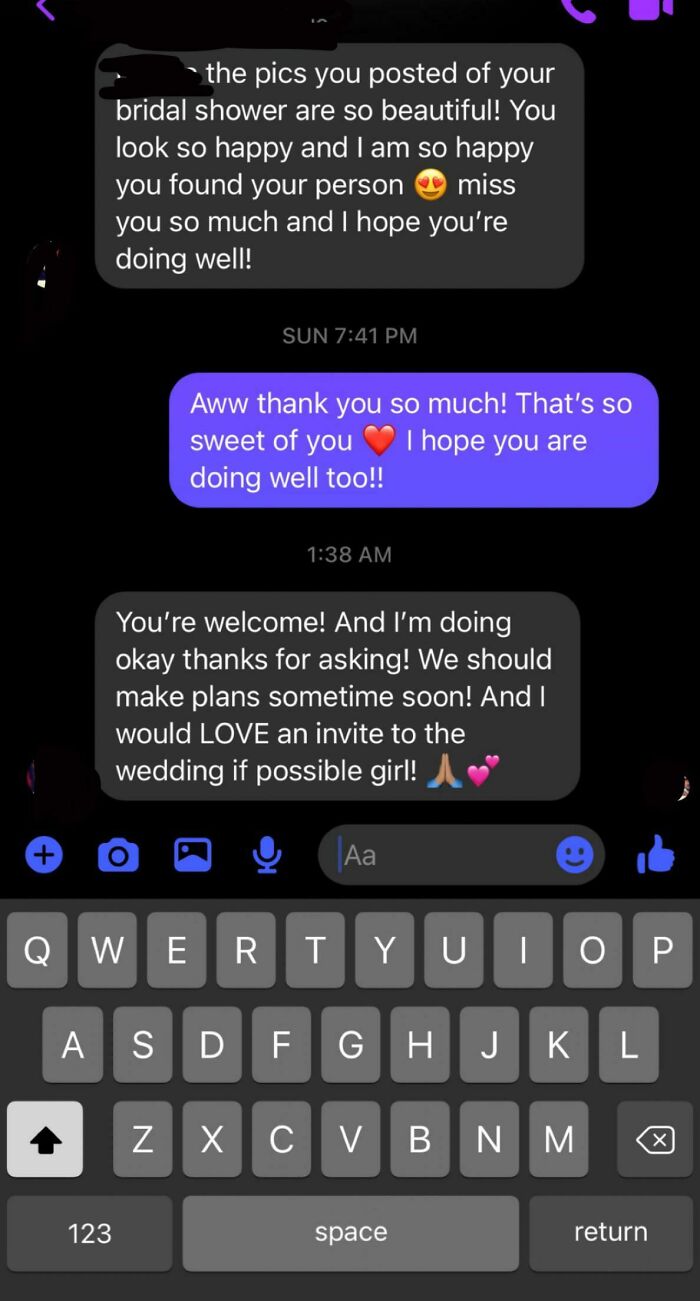 A Girl I Haven’t Spoken To Since Graduating High School Just Straight Up Asked For A Wedding Invite