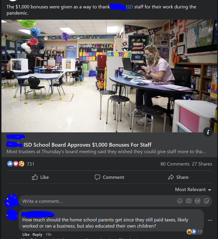 Why Don't I Get The $1,000 Teacher Hazard Pay For Homeschooling My Kid?