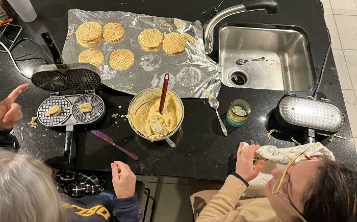 1965 Palmer Pizzelle Iron On The Left, 2015 Model On The Right