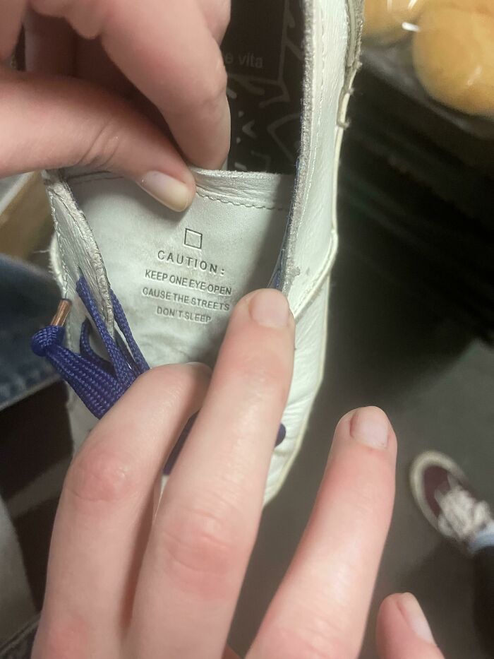 Little Life Advice On The Tongue Of A Shoe