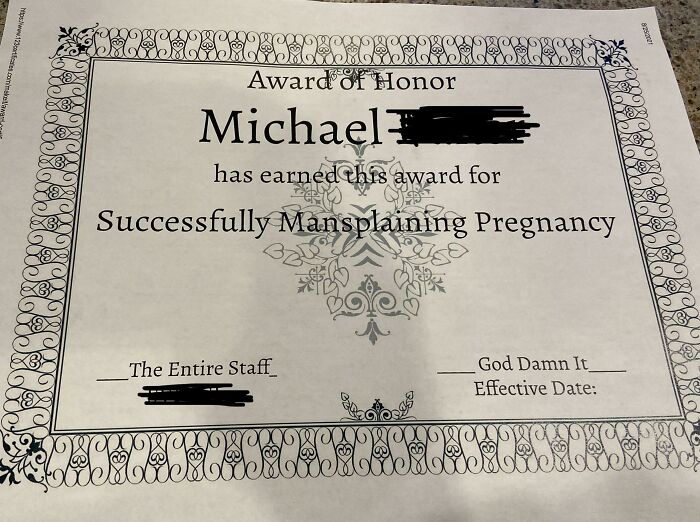 One Of My Coworkers Decided To Mansplain How Many Calories I Should Be Eating So The Rest Of The Staff Gave Him An Award