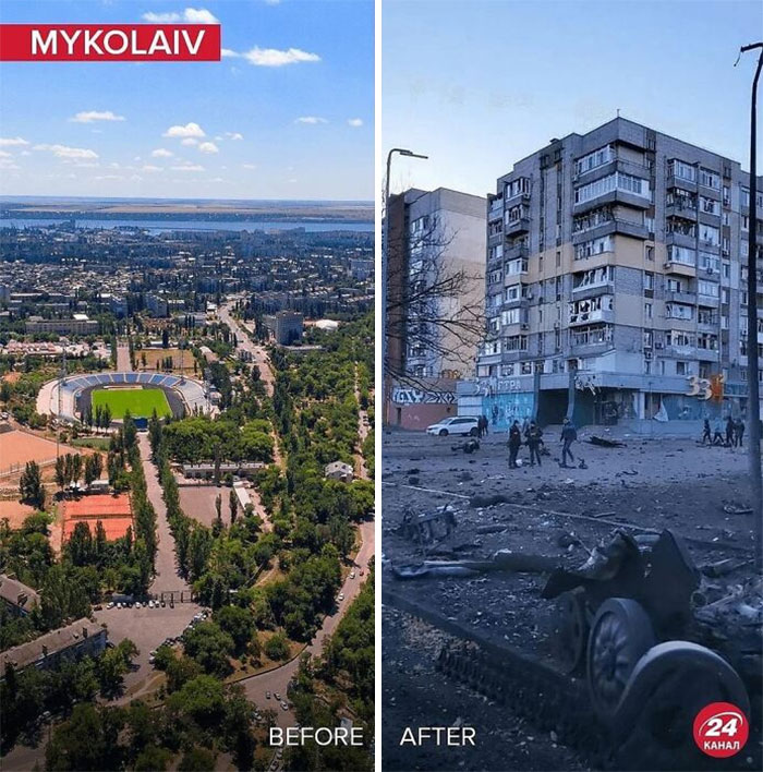 'Before And After': 20 Devastating Images From Ukraine That Show How Quickly The War Destroys Everything