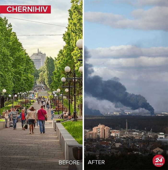 'Before And After': 20 Devastating Images From Ukraine That Show How Quickly The War Destroys Everything