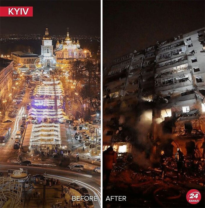 'Before And After': 20 Devastating Images From Ukraine That Show How Quickly The War Destroys Everything