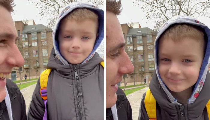 In A Heartwarming Moment, Ukrainian Boy Is Hugged By New Spanish Classmates On His First Day Of School