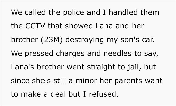 &ldquo;AITA For Refusing To &lsquo;See Other Options&rsquo; For A Girl And Pressing Charges For What She Did To My Son&rsquo;s Car?&rdquo;