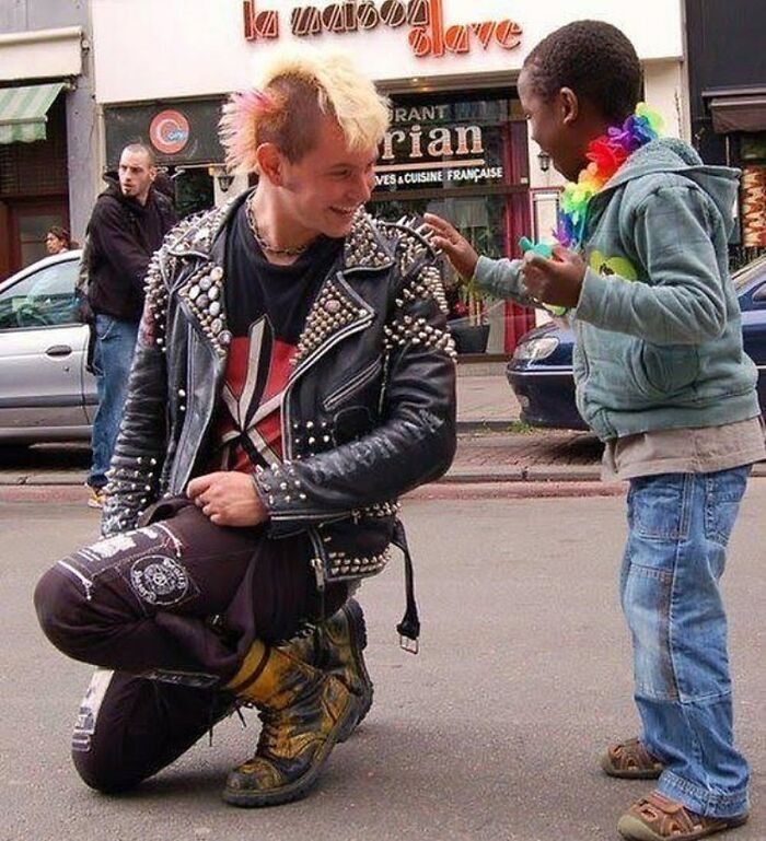 A Punk And A Kid | Brussels, Belgium, 2009. Photo By M. Lambrechts
