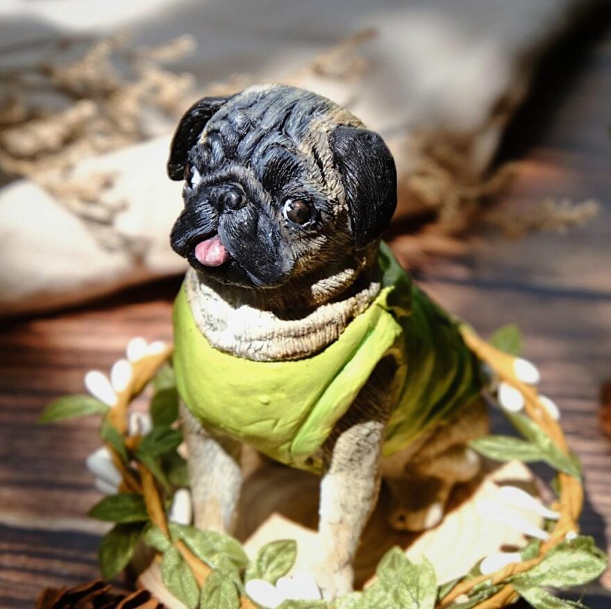 A Collection Of Dog Sculptures I Made From Polymer Clay