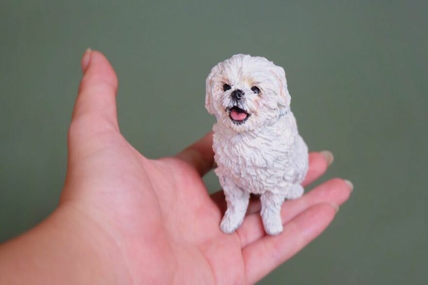 A Collection Of Dog Sculptures I Made From Polymer Clay