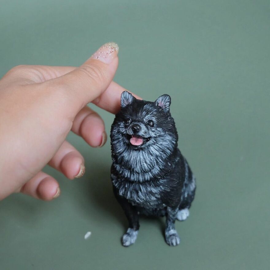 A Collection Of Dog Sculptures I Made From Polymer Clay