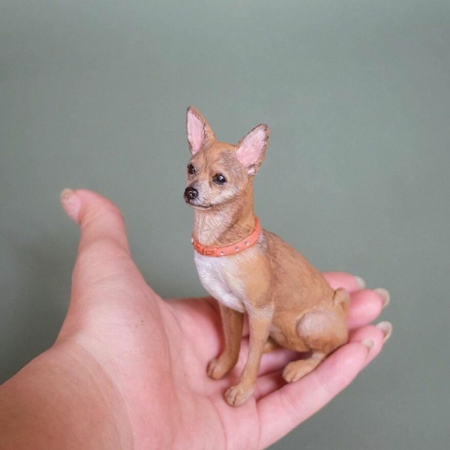 A Collection Of Dog Sculptures I Made From Polymer Clay