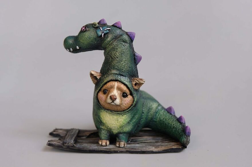 A Collection Of Dog Sculptures I Made From Polymer Clay