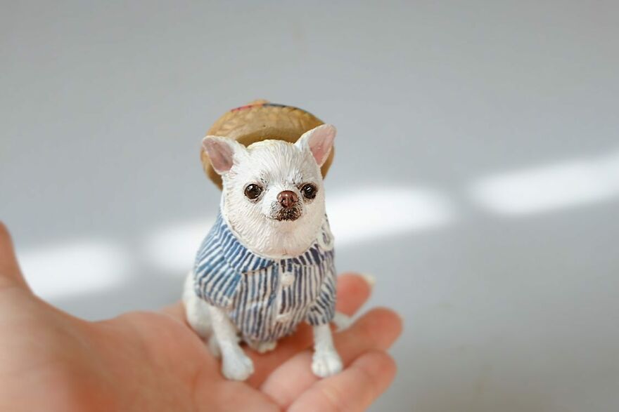 A Collection Of Dog Sculptures I Made From Polymer Clay