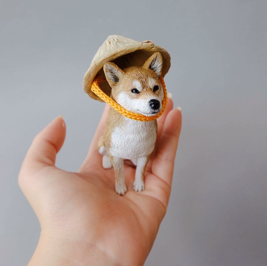 A Collection Of Dog Sculptures I Made From Polymer Clay