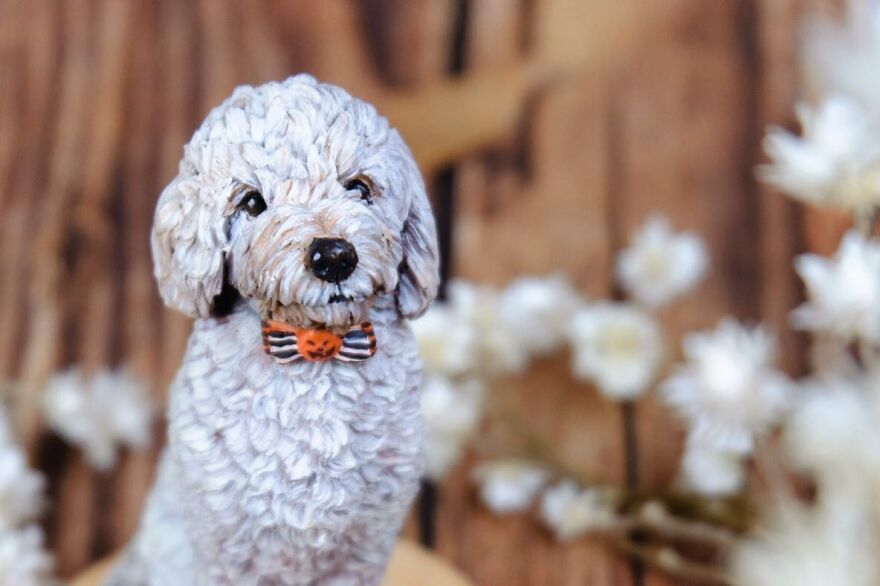 A Collection Of Dog Sculptures I Made From Polymer Clay