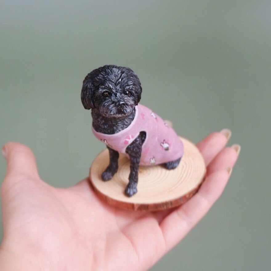A Collection Of Dog Sculptures I Made From Polymer Clay