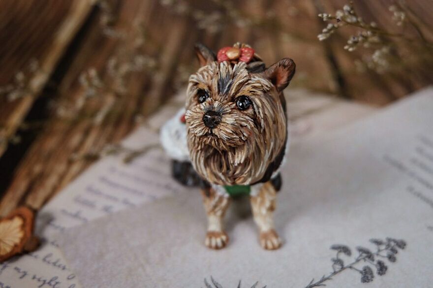 A Collection Of Dog Sculptures I Made From Polymer Clay