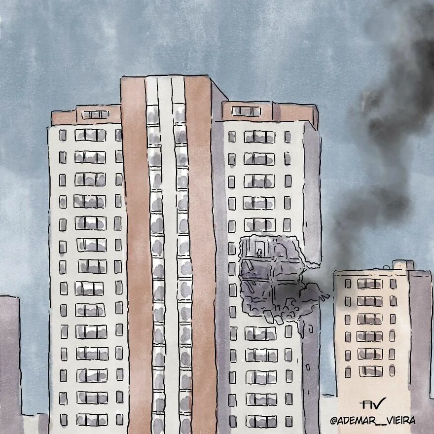 Un artista brasileño crea cómics desgarradores sin usar una sola palabra (7 nuevas historietas)