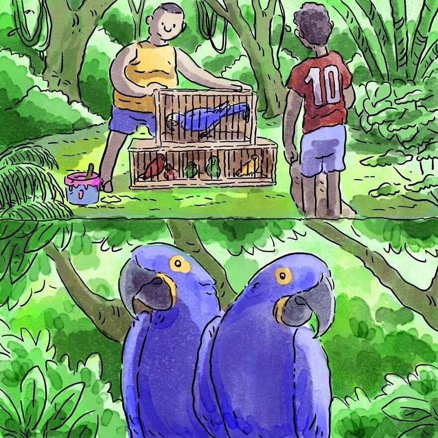 Un artista brasileño crea cómics desgarradores sin usar una sola palabra (7 nuevas historietas)