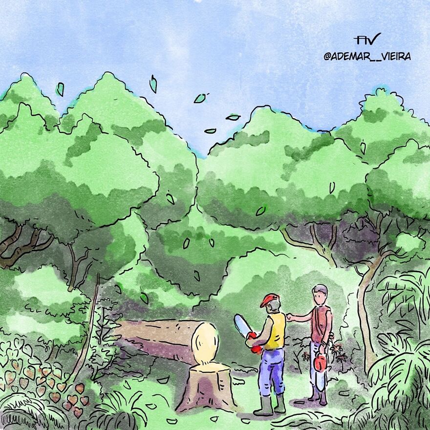 Un artista brasileño crea cómics desgarradores sin usar una sola palabra (7 nuevas historietas)