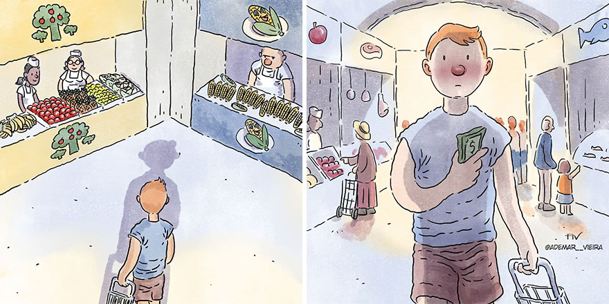 Un artista brasileño crea cómics desgarradores sin usar una sola palabra (7 nuevas historietas)