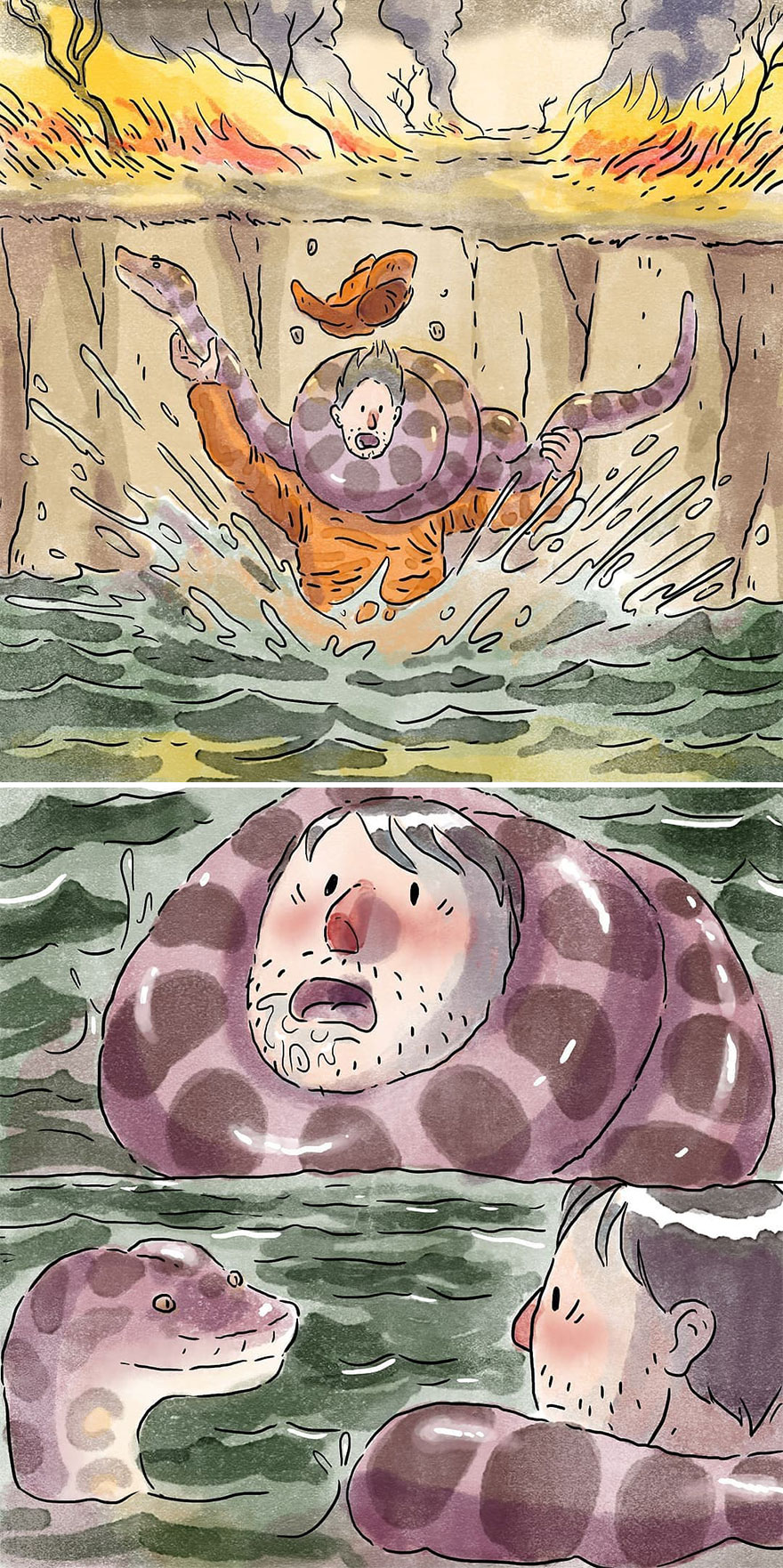 Un artista brasileño crea cómics desgarradores sin usar una sola palabra (7 nuevas historietas)