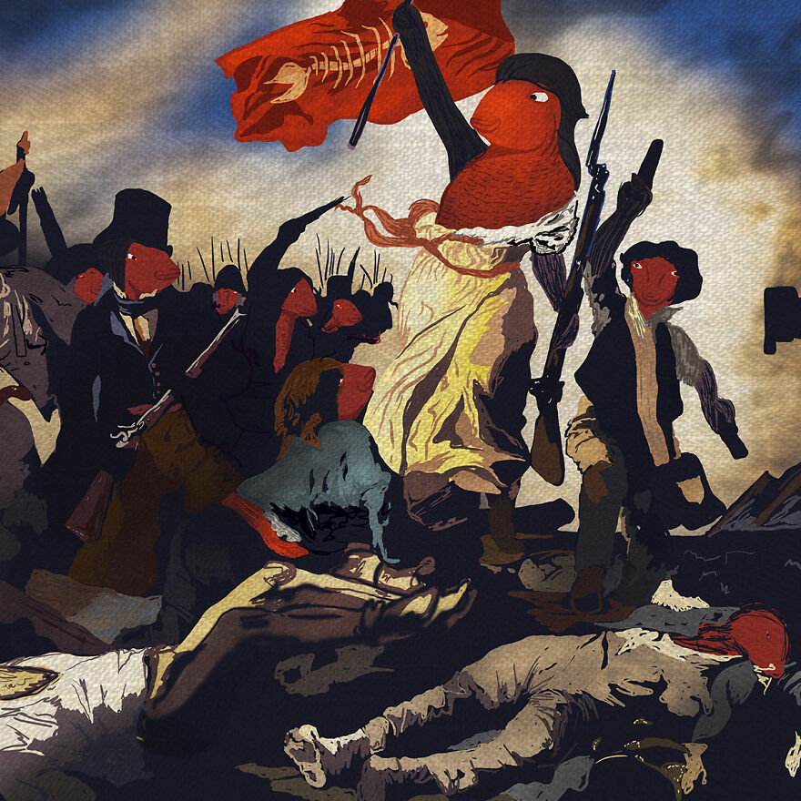 Liberty Leading The Fishes - Delacrab