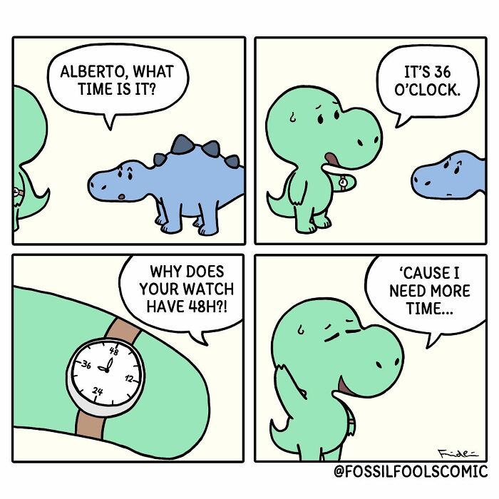 Artist Shows In Cute And Funny Comics The Secret Life Of Dinosaurs