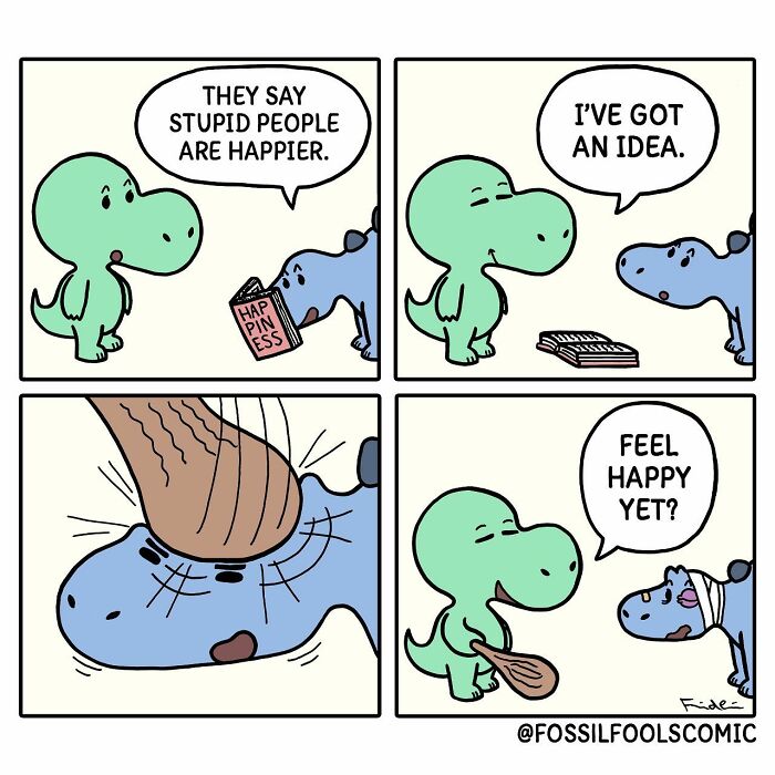 Artist Shows In Cute And Funny Comics The Secret Life Of Dinosaurs