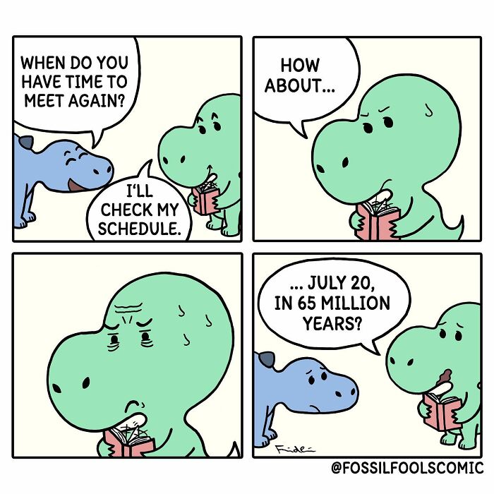 Artist Shows In Cute And Funny Comics The Secret Life Of Dinosaurs