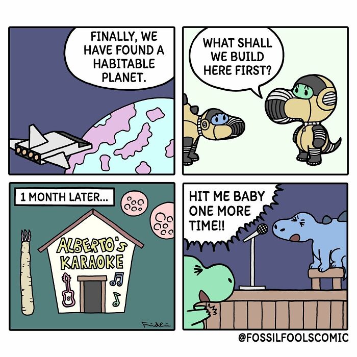 Artist Shows In Cute And Funny Comics The Secret Life Of Dinosaurs