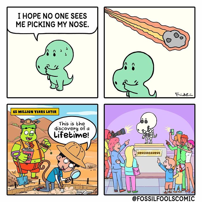 Artist Shows In Cute And Funny Comics The Secret Life Of Dinosaurs