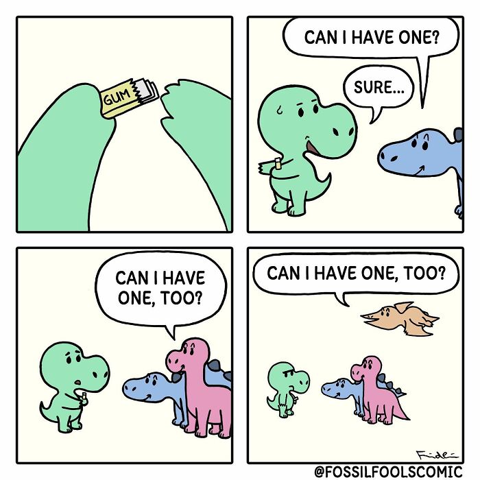 Artist Shows In Cute And Funny Comics The Secret Life Of Dinosaurs