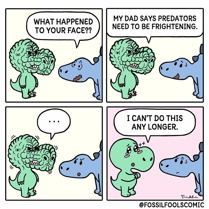 Artist Shows In Cute And Funny Comics The Secret Life Of Dinosaurs