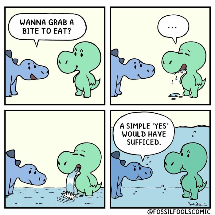 Artist Shows In Cute And Funny Comics The Secret Life Of Dinosaurs