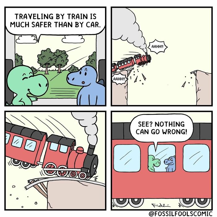 Artist Shows In Cute And Funny Comics The Secret Life Of Dinosaurs