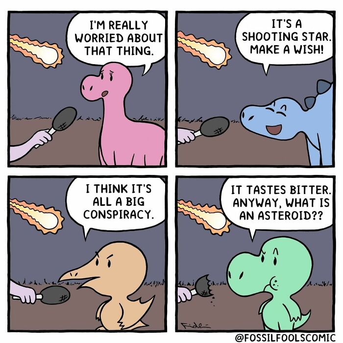 Artist Shows In Cute And Funny Comics The Secret Life Of Dinosaurs