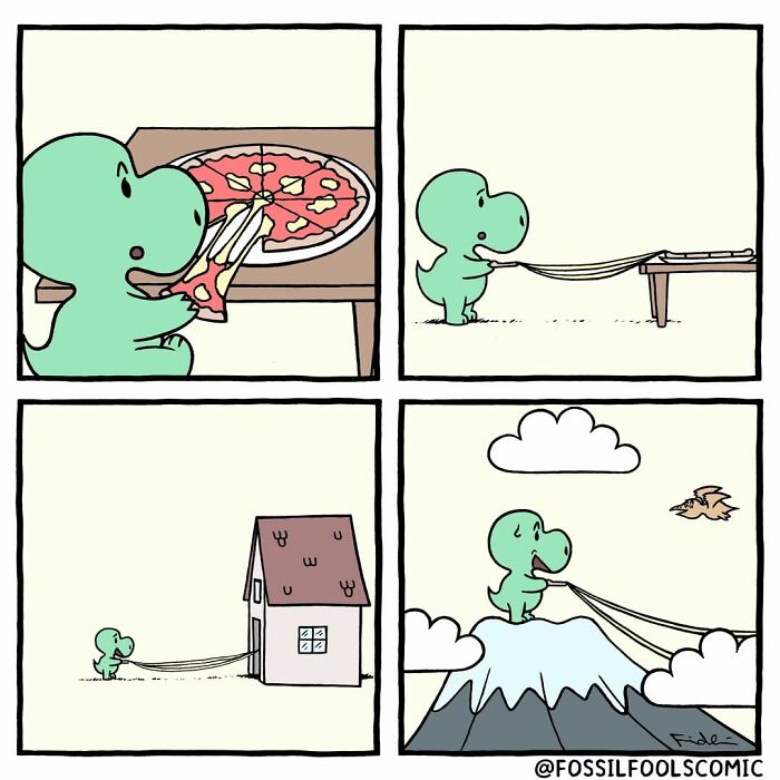 Artist Shows In Cute And Funny Comics The Secret Life Of Dinosaurs