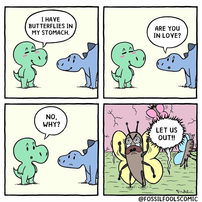 Artist Shows In Cute And Funny Comics The Secret Life Of Dinosaurs