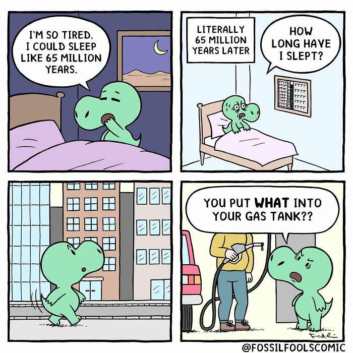 Artist Shows In Cute And Funny Comics The Secret Life Of Dinosaurs