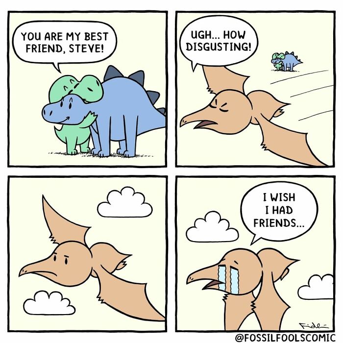 Artist Shows In Cute And Funny Comics The Secret Life Of Dinosaurs