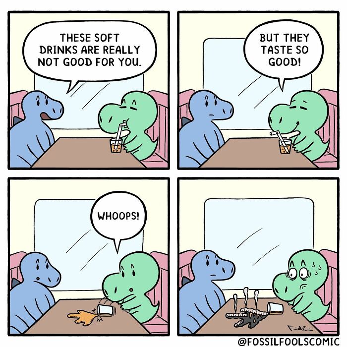 Artist Shows In Cute And Funny Comics The Secret Life Of Dinosaurs