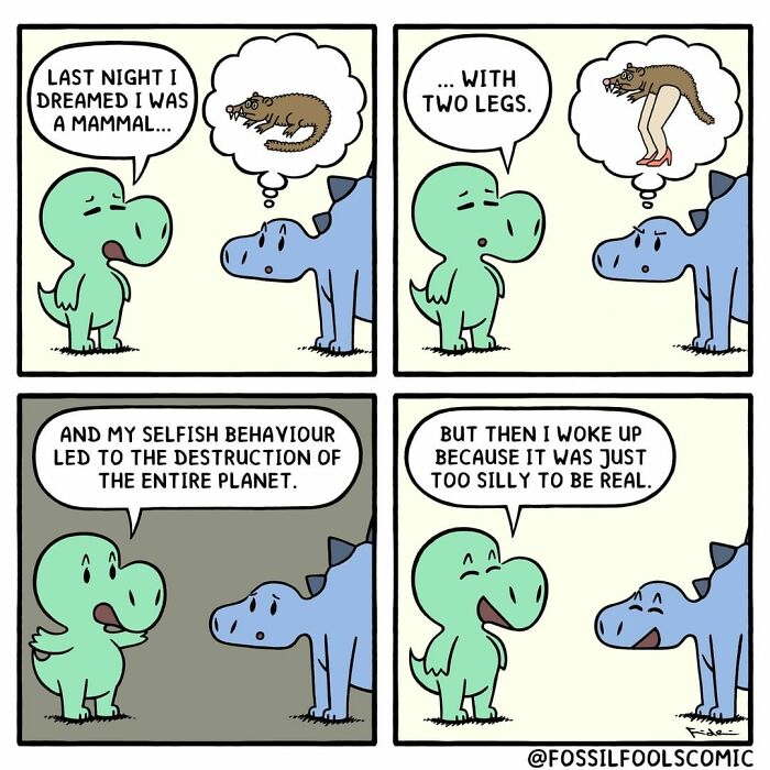 Artist Shows In Cute And Funny Comics The Secret Life Of Dinosaurs