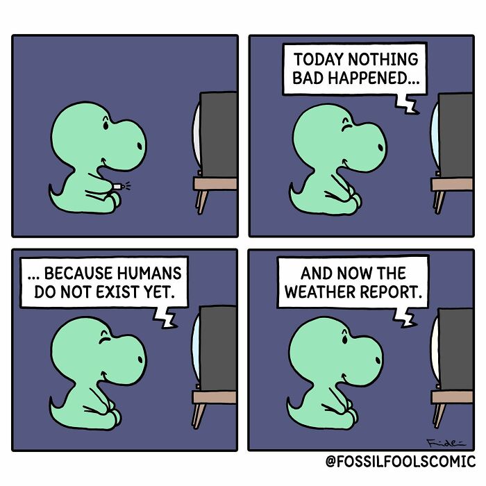 Artist Shows In Cute And Funny Comics The Secret Life Of Dinosaurs