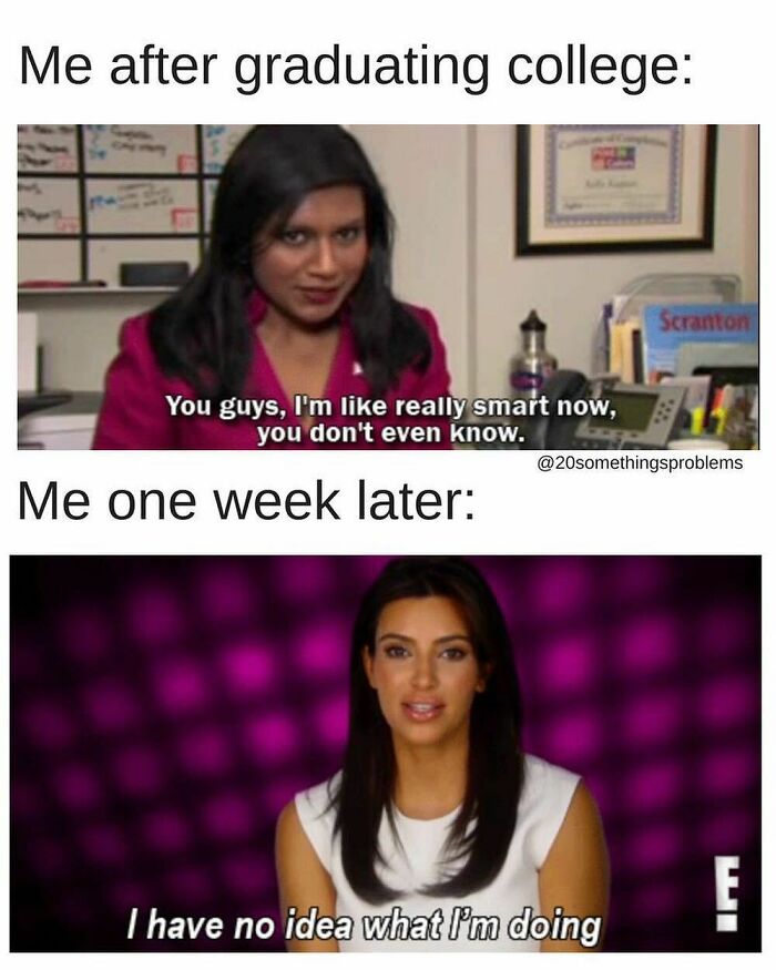 #tbt To When I Was Young, Naive, And Living In A Fantasy. Click The Link In Bio For 10 Thoughts I Had When I Graduated College That I Was Totallyyyy Wrong About. Class Of 2018: Pay Close Attention ✌️❤️🍾