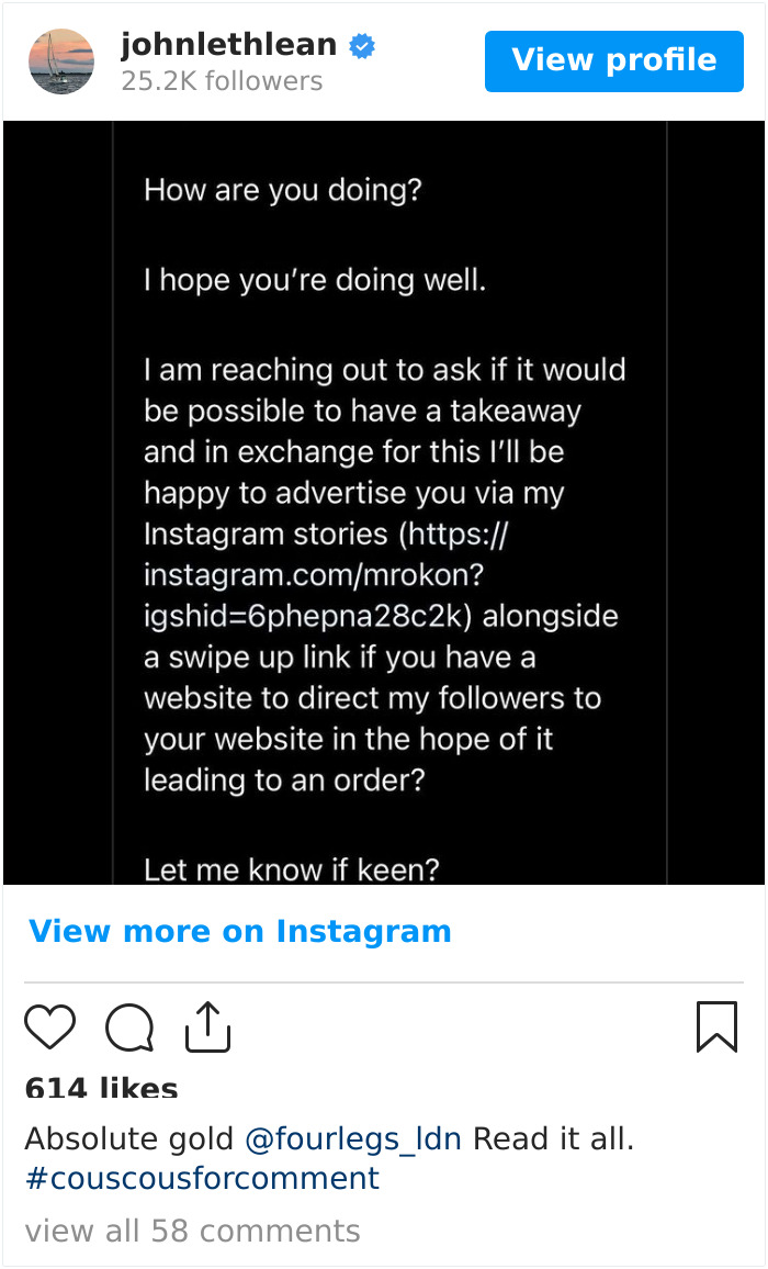 Absolute Gold @fourlegs_ldn Read It All. #couscousforcomment