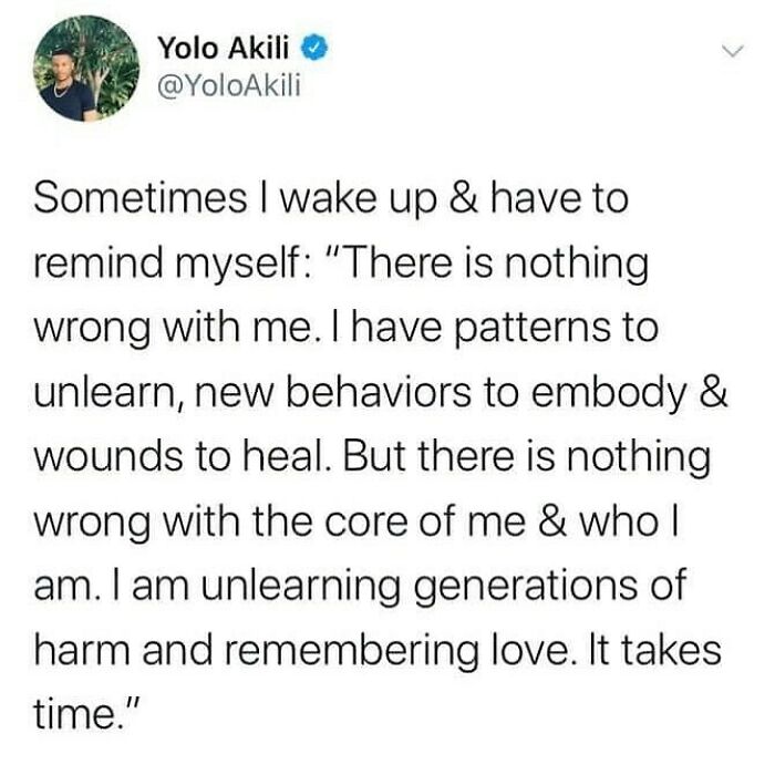 This, This, All Of This. Generational Trauma Is A Thing And I Believe I Should Give Myself Grace For Fighting Against It. Things I Thought Were Normal Because It’s What I Was Taught Were Actually Things My Parents Were Taught To Be Normal, And When I Got A Therapist They Saw My Traumas And Helped Me Understand Them Better And For That I Am Very Grateful. I’ll Say It Till I’m Blue In The Face, There Is Nothing Wrong With Me. - @tanner_hamilton22
.
.
.
.
.
.
.
#anxiety #depression #mentalhealth #mentalhealthawareness #mentalhealthmatters #mentalillness #mentalillnesssupport #asafeplaceinsideyourhead #howcanwehelp #bipolar #bipolarawareness