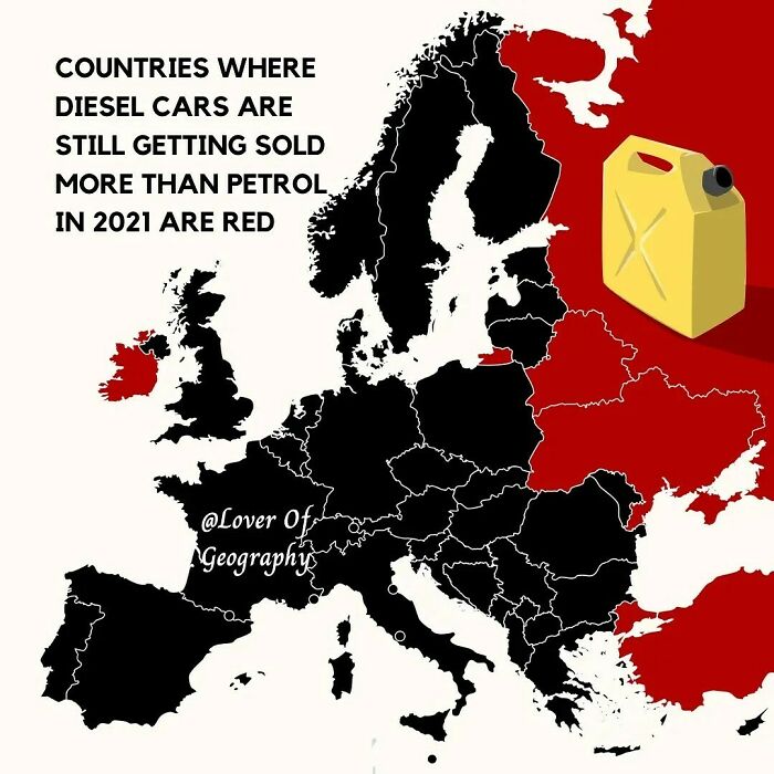 This Post Shows The Countries In Europe Where Diesel Cars Still Outsell Petrol Cars