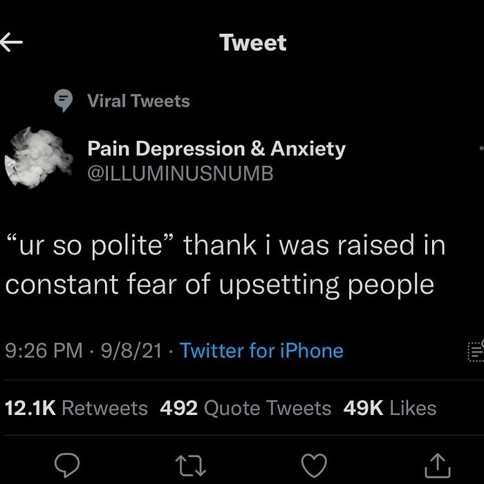 This 100%, I Am So Scared Of Upsetting People That It’s Made Me A Perfectionist With Anxiety. I Always Feel Like I’m Forgetting Something To The Point I Start Overthinking And Overanalyzing Situations And In Which I End Up Hurting My Own Feelings. Anyone Else Feel This Way Lol? - @tanner_hamilton22
.
.
.
.
.
📸= @illuminusnumb
.
.
.
.
.
#anxiety #fearoffailure #perfectionist #anxietyrelief #anxietyattack #anxiousattachment #idontwanttoupsetanyone #suicideawarenessmonth #keepgoing #youareamazing #depression