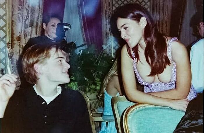 Leonardo Dicaprio And Monica Bellucci At The Versace Dinner | Paris, 1995